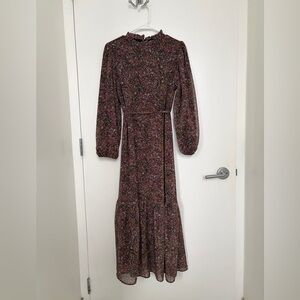 Chic Floral Long Sleeve Maxi Dress